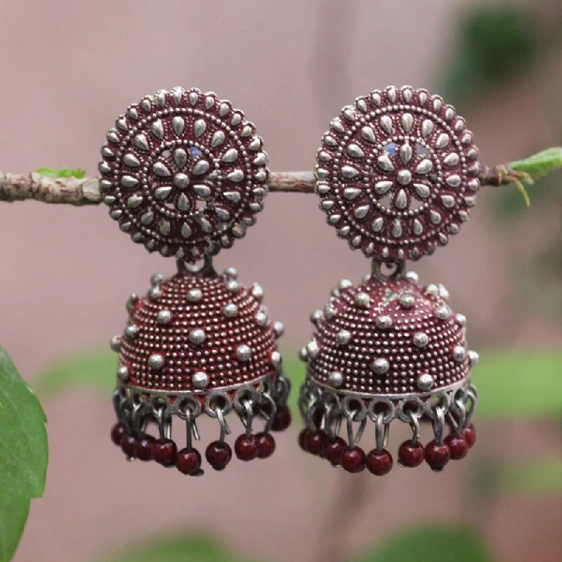 Colorful Dangle Earrings-Colorful Dangle Earrings-H K Fashion Oxidised Plated Jhumki Earrings