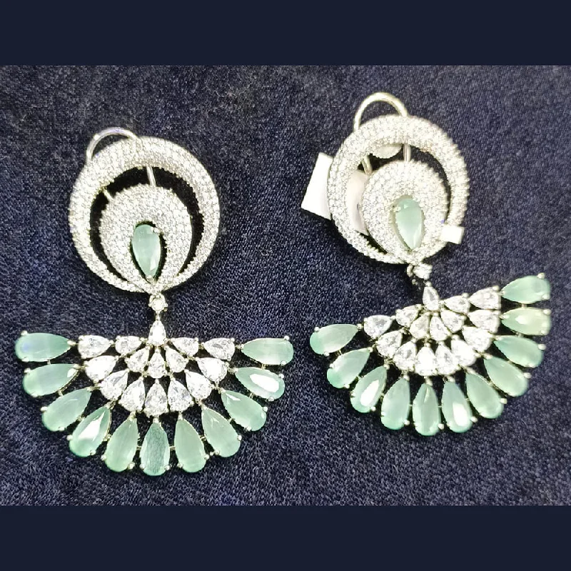 Swaying Earrings-Swaying Earrings-Jain Jewellers Silver Plated AD Dangler Earrings