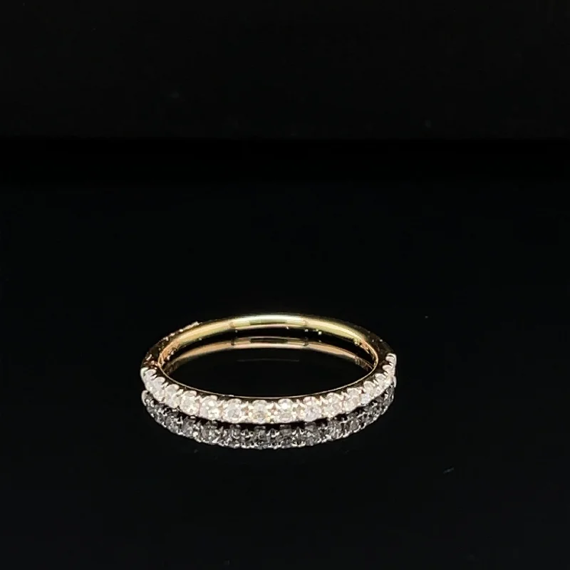 Promise Ring for Couple-½ Eternity Diamond Classic Wedding Band in 18k Yellow Gold - (#226 - HRDIA004752)