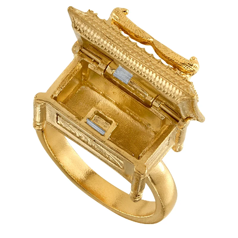 Gold Engagement Ring with Diamond-Indiana Jones X RockLove Ark of the Covenant Ring