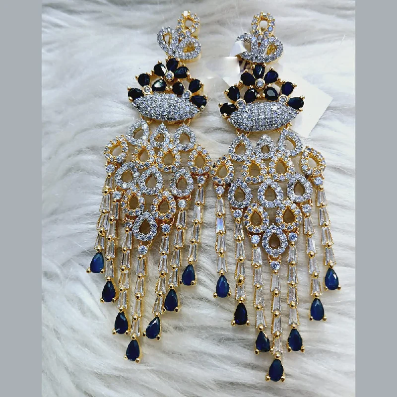 Women’s Drop Earrings-Women’s Drop Earrings-Jain Jewellers Gold Plated AD Dangler Earrings