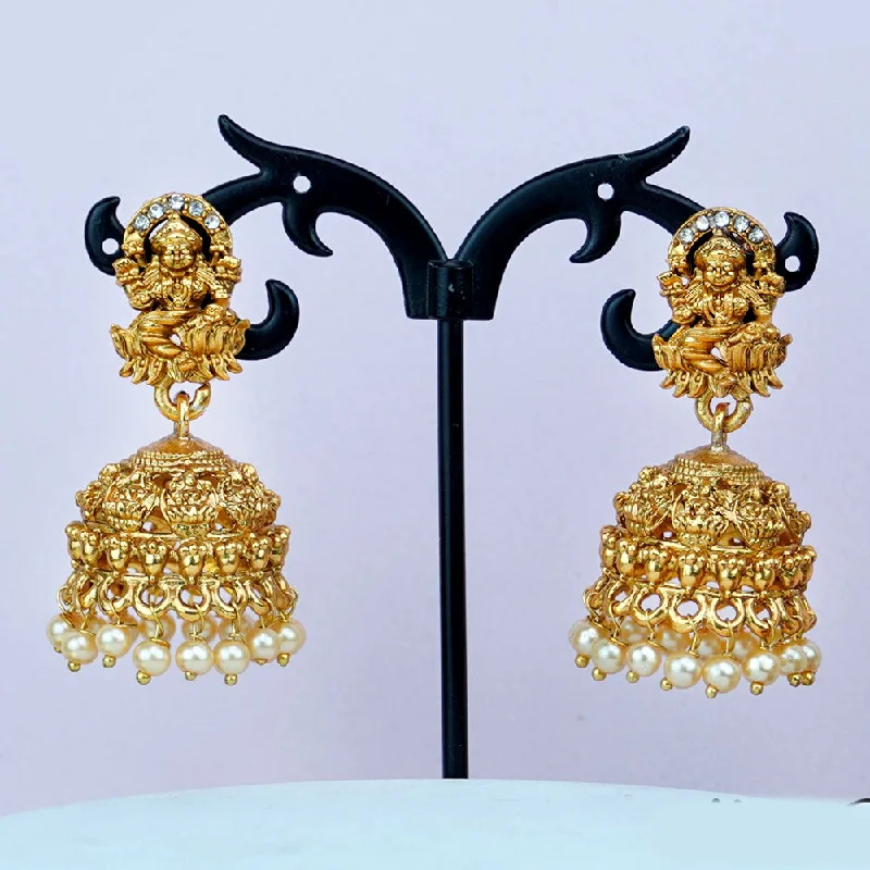 Unique Designer Earrings-Unique Designer Earrings-Diksha Collection Gold Plated Jhumki Earrings