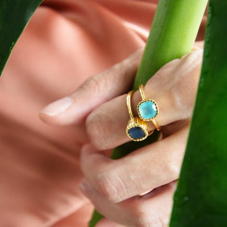 Colorful Gemstone Ring-Zara Cushion Cut Ring