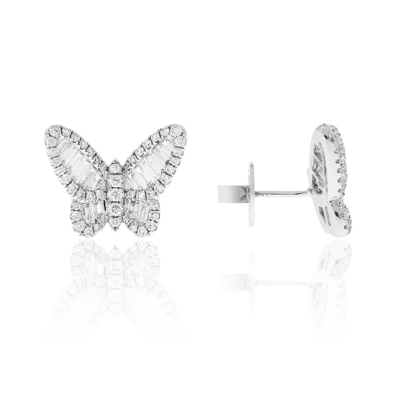 Engagement Ring with Pink Diamond-2.30cts Diamond Butterfly Studs