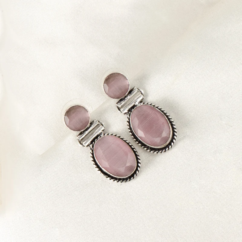 Sterling Silver Stud Earrings-Sterling Silver Stud Earrings-Nipura Blush Lenora Danglers