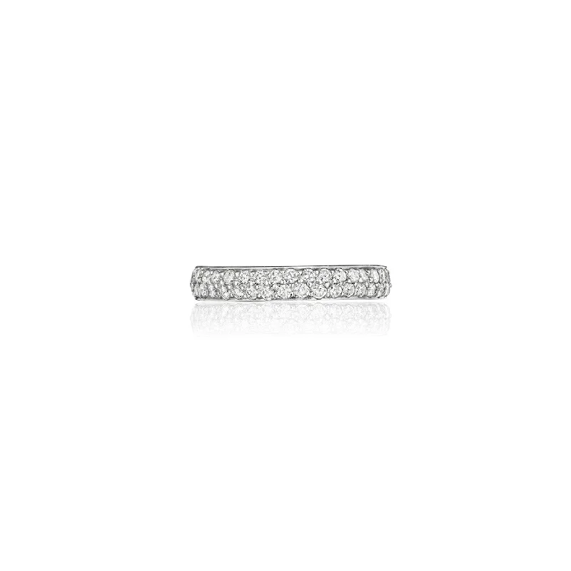 Stylish Gold Ring-Astor 2-Row Diamond Eternity Band