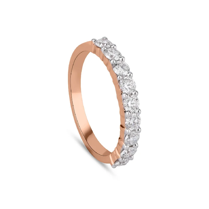 Oval Engagement Ring-Half Eternity Diamond Band