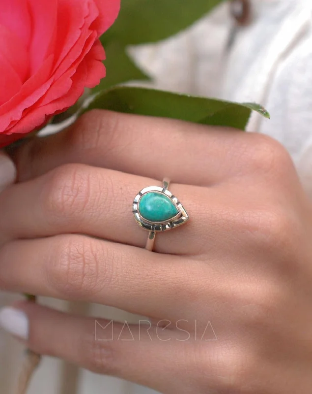 Stackable Rings for Women-Turquoise Ring ~ Sterling Silver 925 ~MR008