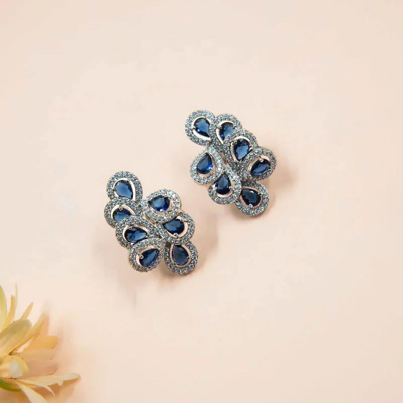 Swaying Earrings-Swaying Earrings-Nipura Blue Pekham Diva Statement Earrings