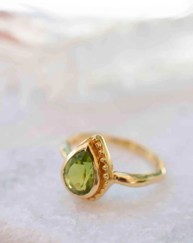 Matching Couple Rings-Peridot  Ring ~ 18k Gold Plated ~ MR312