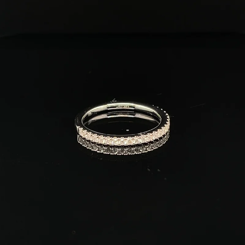 Rose Gold Band Ring-Slim Diamond Eternity Stacking Band in 14k White Gold - #158 YKR00078-084