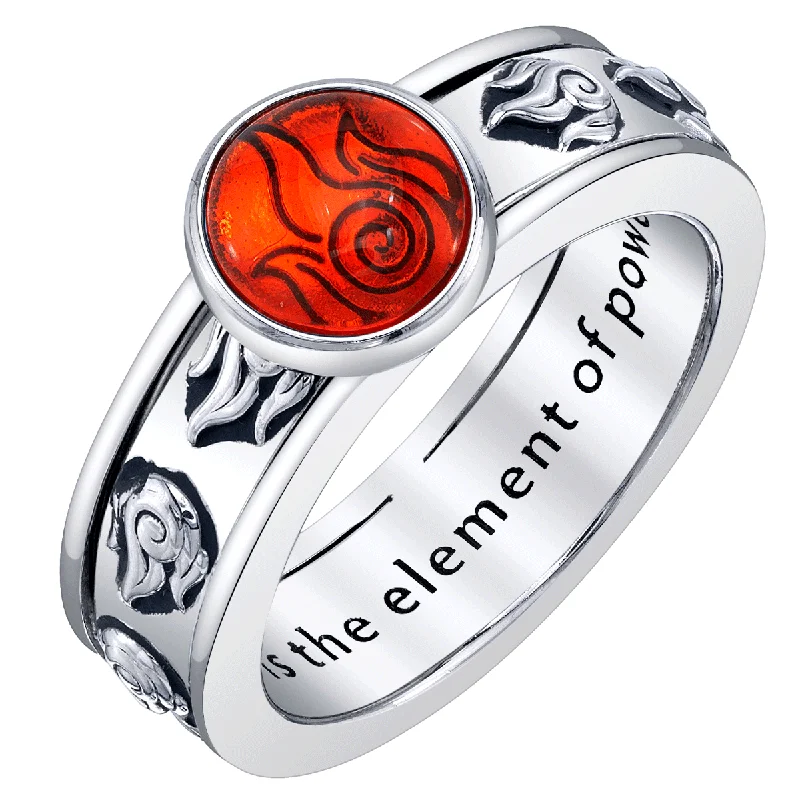 Princess Cut Engagement Ring-Avatar The Last Airbender X RockLove Firebender Spinner Ring