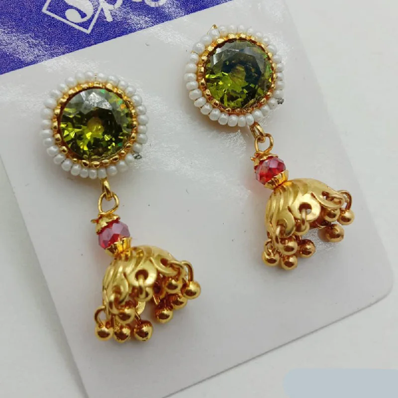 Boho Drop Earrings-Boho Drop Earrings-SP Jewellery Gold Plated Crystal Stone Jhumki Earrings