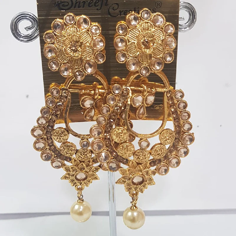 Antique Style Earrings-Antique Style Earrings-Shreeji Gold Plated Dangler Earrings