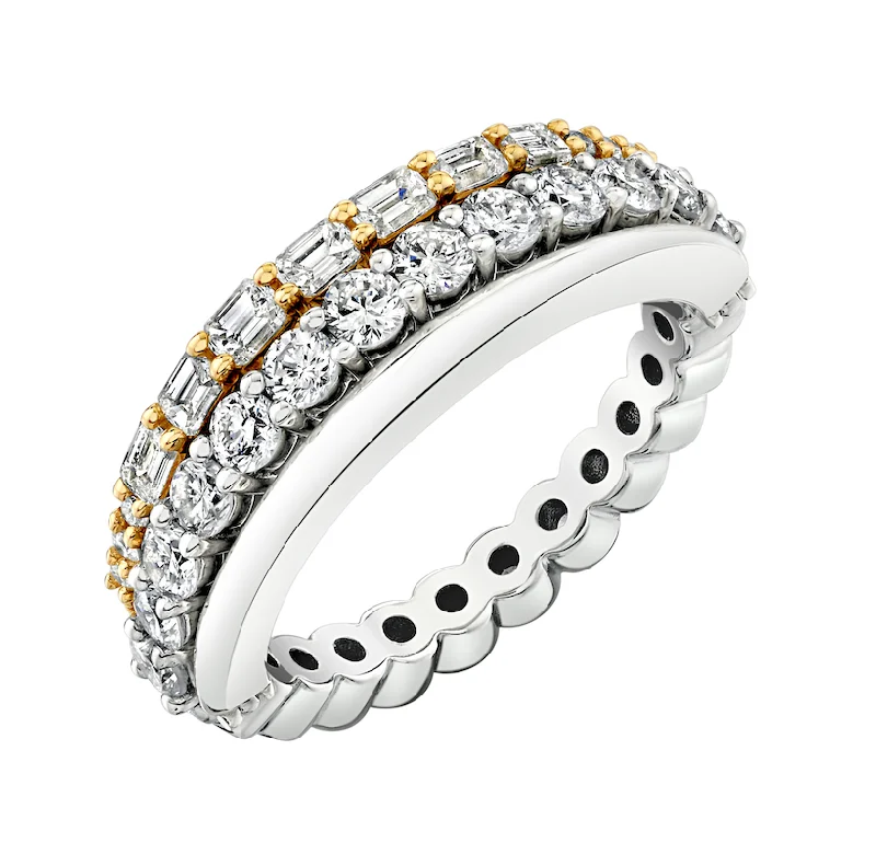 Simple Diamond Band-Endless Stacker Ring