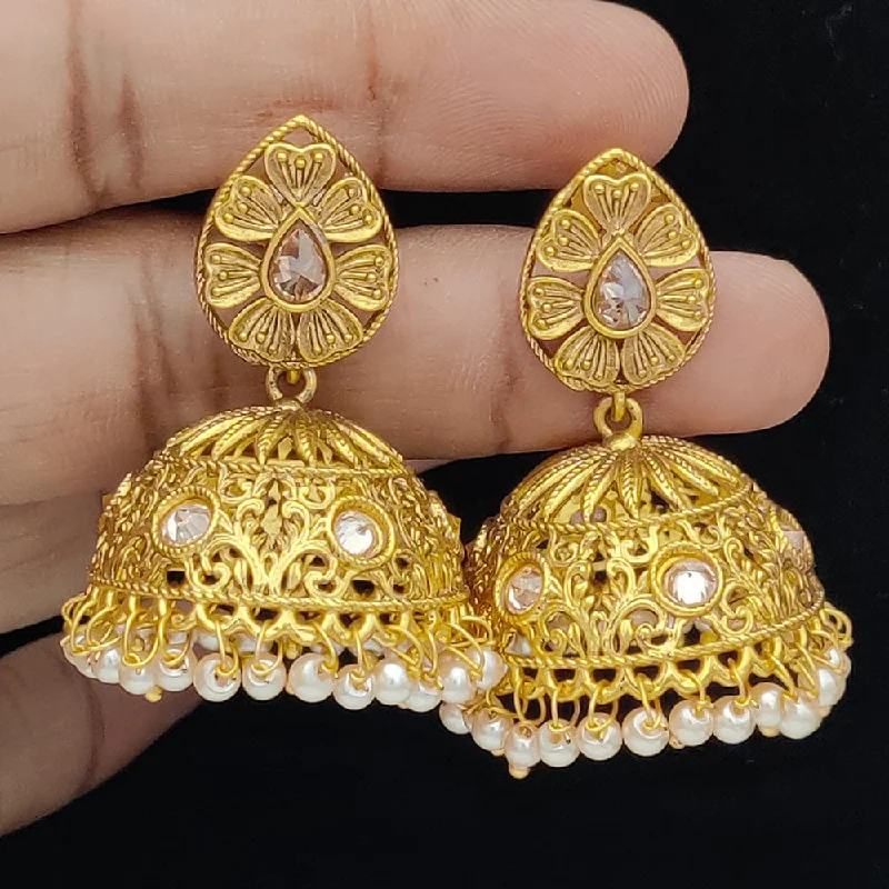 Large Dangle Earrings-Large Dangle Earrings-Jewel Addiction Gold Plated Jhumki Earrings