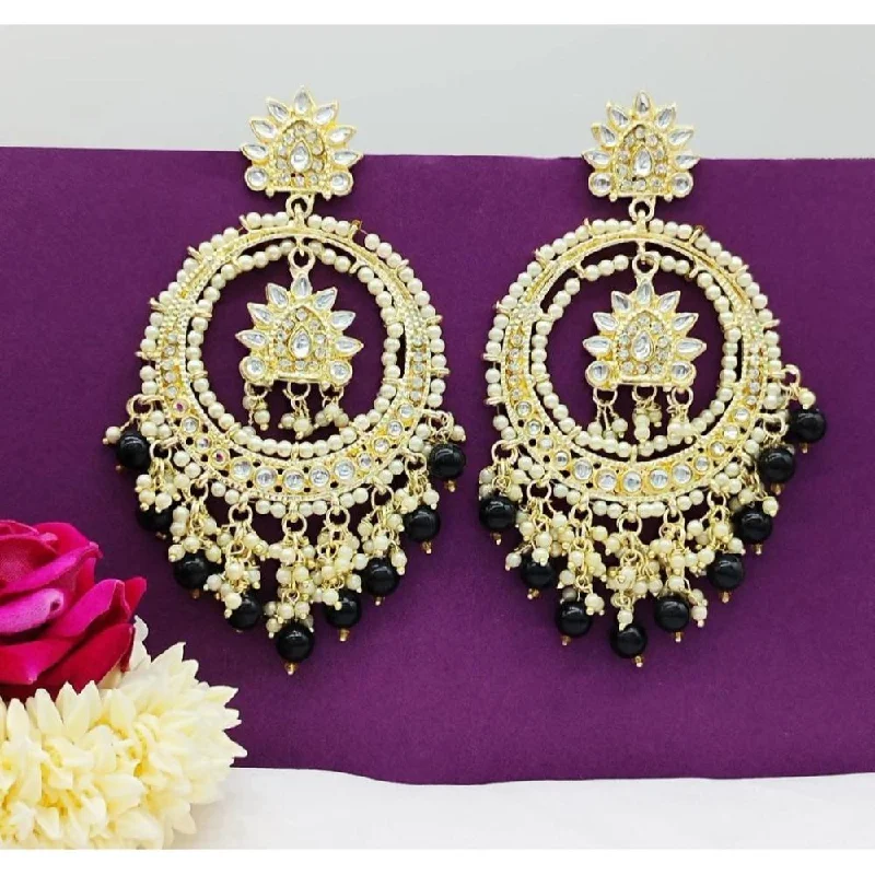 Sterling Silver Hoop Earrings-Sterling Silver Hoop Earrings-Akruti Collection Kundan And Pearl Dangler Earrings