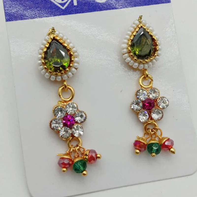 Trendy Drop Earrings-Trendy Drop Earrings-SP Jewellery Gold Plated Austrian Stone Dangler Earrings