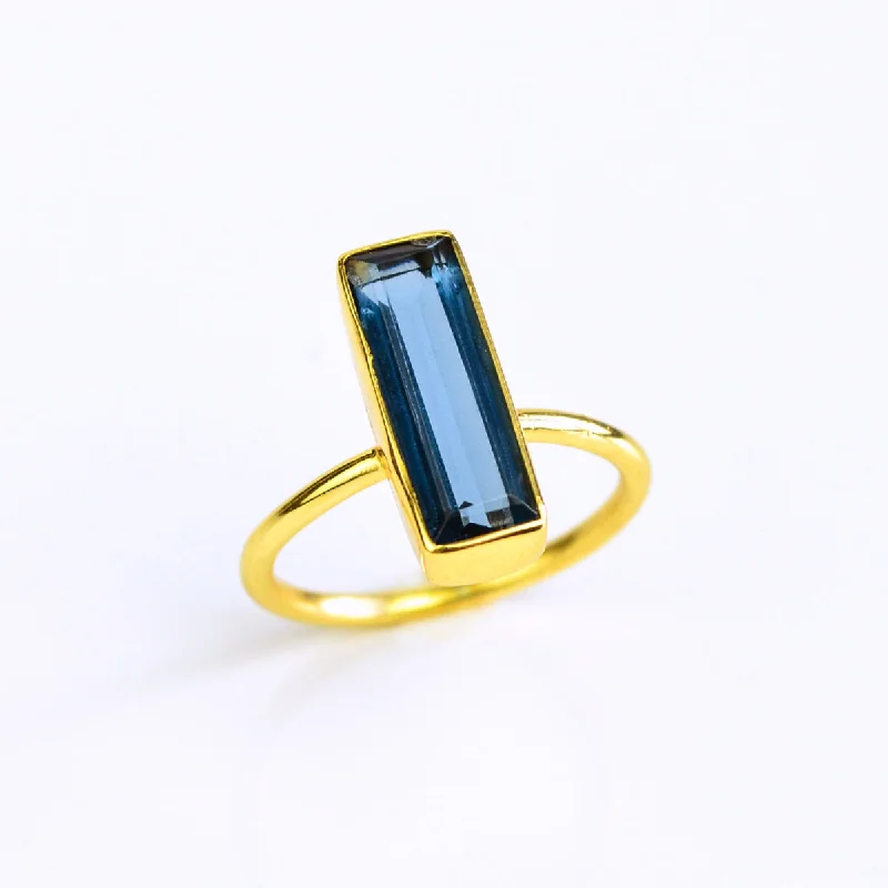 Personalized Promise Ring-Kyanite Bar Ring : September Birthstone