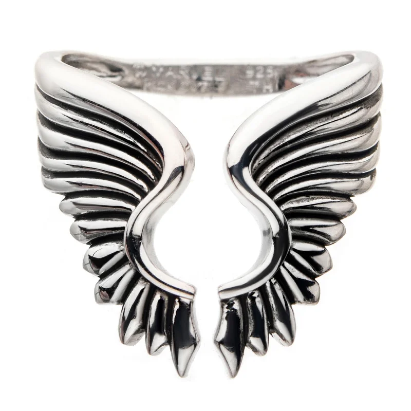 Wedding Ring with Eternity Band-Marvel X RockLove THOR Winged Ring