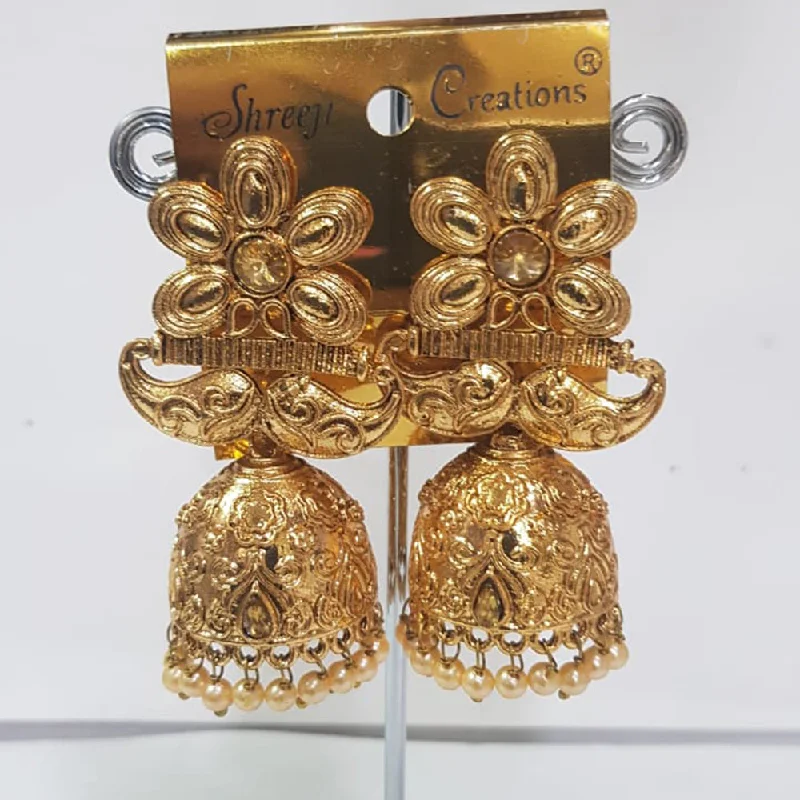 Casual Drop Earrings-Casual Drop Earrings-Shreeji Gold Plated Jhumki Earrings