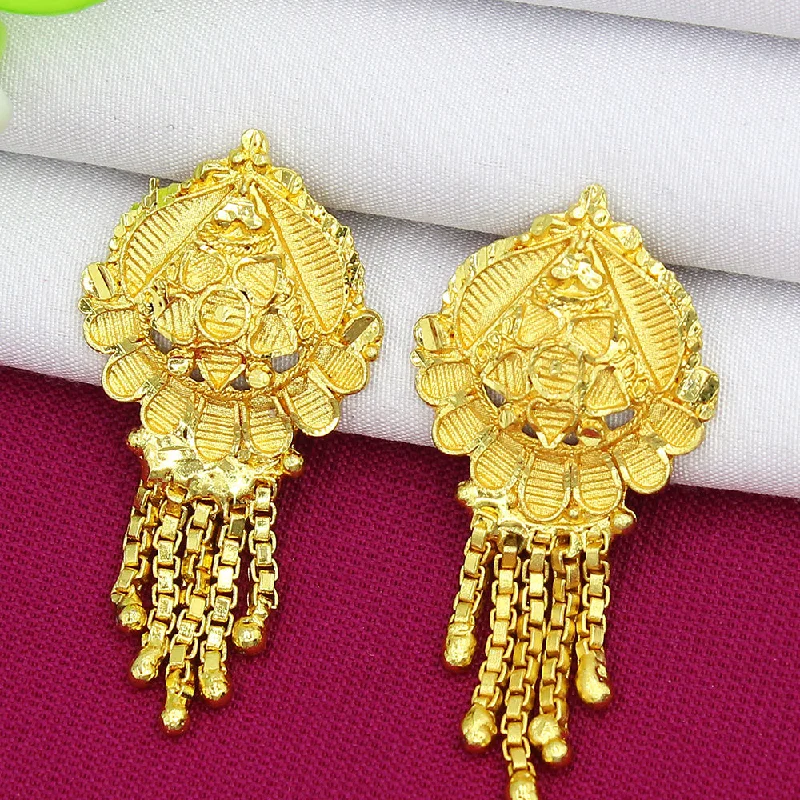 Elegant Drop Earrings-Elegant Drop Earrings-Mahavir Dye Gold Dangler Earrings