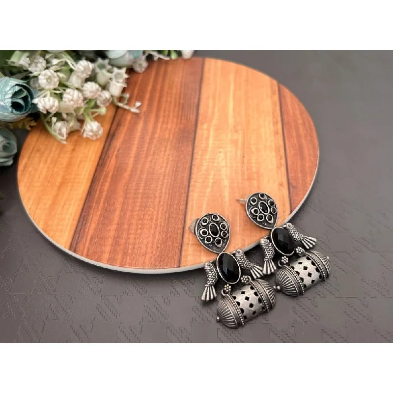 Small Dangle Earrings-Small Dangle Earrings-Akruti Collection Oxidised Plated Dangler Earrings