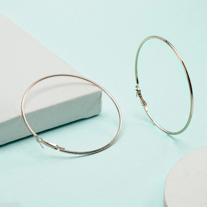 Contemporary Hoop Earrings-Contemporary Hoop Earrings-Nipura Rosegold Classic Hoops