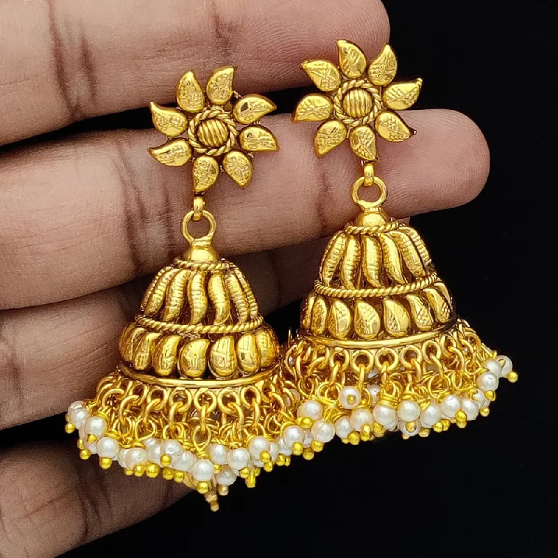 Floral Earrings-Floral Earrings-Jewel Addiction Gold Plated Jhumki Earrings