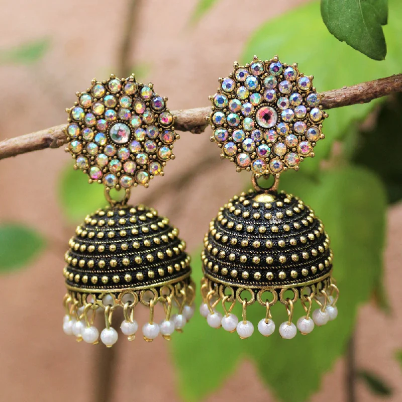 Elegant Gold Earrings-Elegant Gold Earrings-H K Fashion Gold Plated Pearl Jhumki Earrings