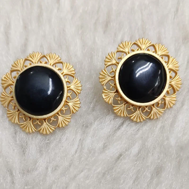 Women’s Drop Earrings-Women’s Drop Earrings-Marudhar Creations Gold Plated Matte Finish Stud Earrings