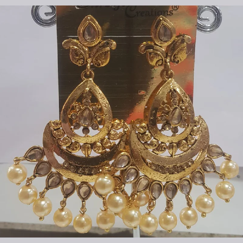 Bohemian Style Earrings-Bohemian Style Earrings-Shreeji Gold Plated Crystal  Stone Dangler Earrings