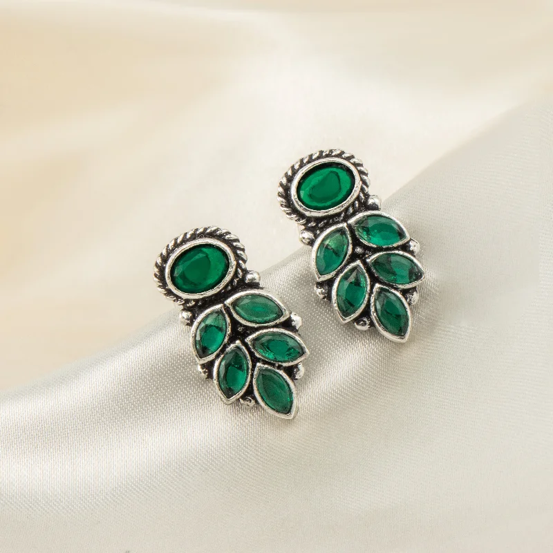 Luxury Gold Drop Earrings-Luxury Gold Drop Earrings-Nipura Green Nilfoer Stud Earrings