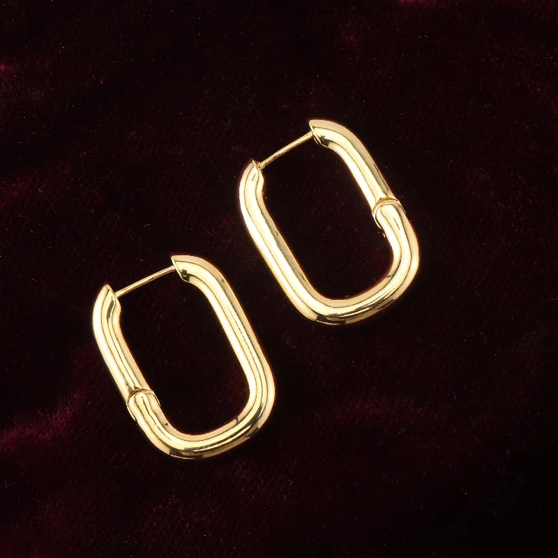 Handmade Hoop Earrings-Handmade Hoop Earrings-Nipura Golden Bold Chain Loop Hoops