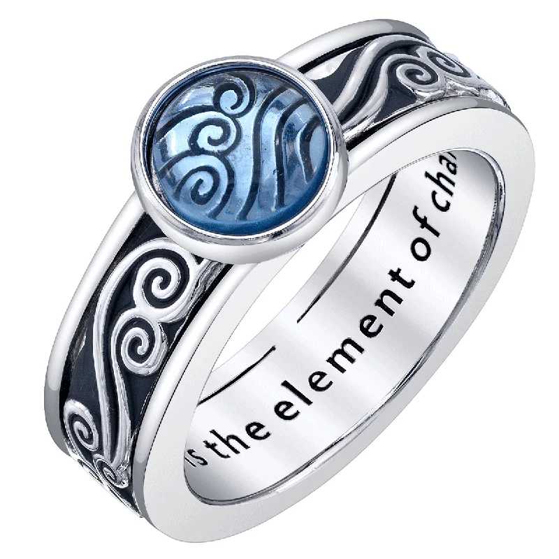 Heart-Shaped Engagement Ring-Avatar The Last Airbender X RockLove Waterbender Spinner Ring