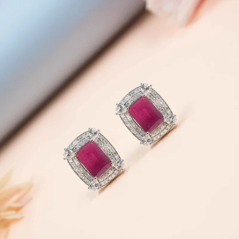 Multi-Colored Earrings-Multi-Colored Earrings-Nipura Scarlett Whisper Zircon Etud Earrings