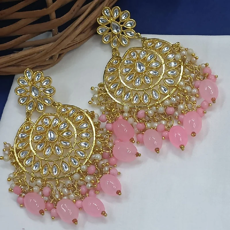 Enamel Earrings-Enamel Earrings-Exotica Collection Gold Plated Kundan Dangler Earrings