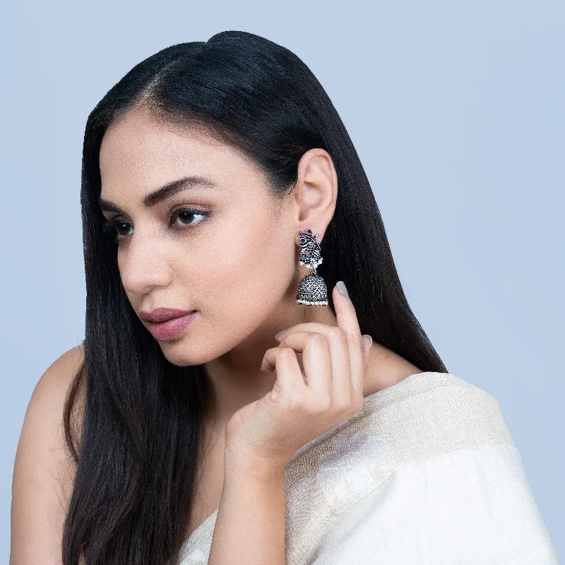 Statement Earrings for Evening-Statement Earrings for Evening-Nipura Prachal Pearl Jhumka