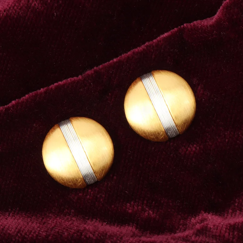 Lightweight Earrings-Lightweight Earrings-Nipura Dual-toned Tied Together Stud Earring