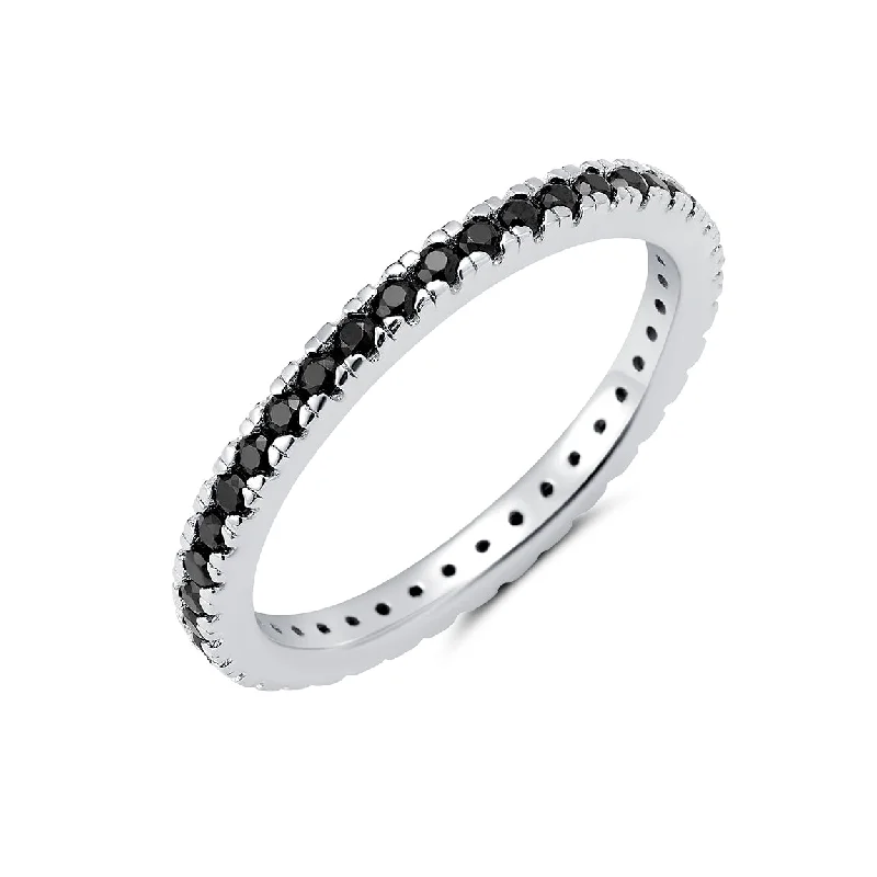 Adjustable Gold Ring-Crislu Platinum Plated Sterling Silver and Cubic Zirconia Eternity Band