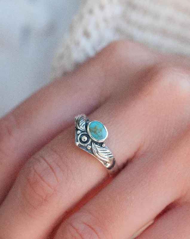 Vintage Silver Ring-Turquoise Ring ~ Sterling Silver 925 ~ MR133