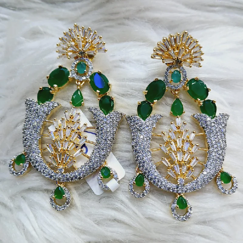 Unique Stud Earrings-Unique Stud Earrings-Jain Jewellers Gold Plated AD Dangler Earrings