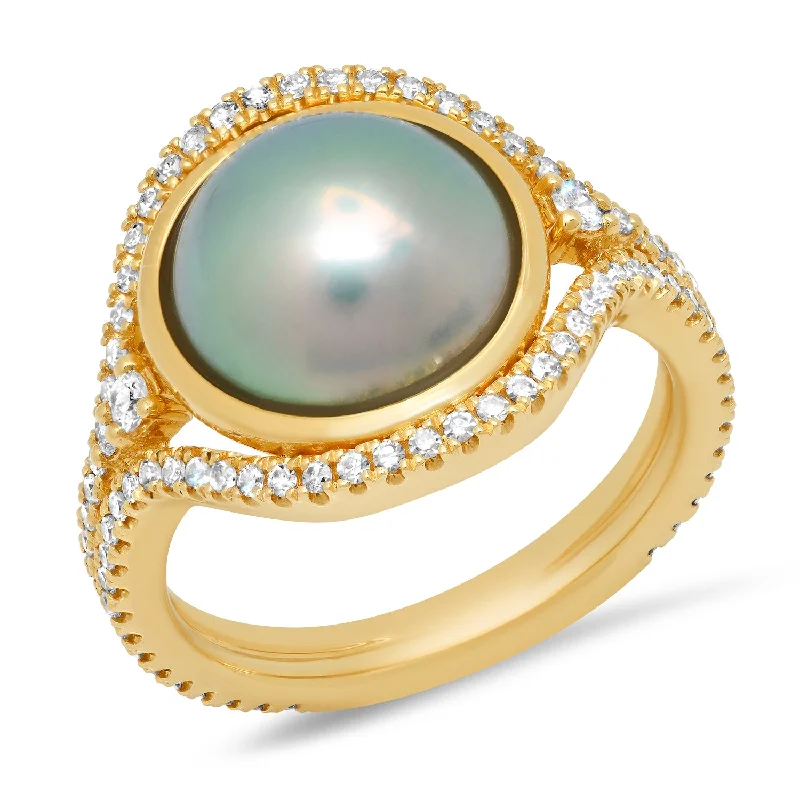 Men's Stainless Steel Ring-Pearl Ring