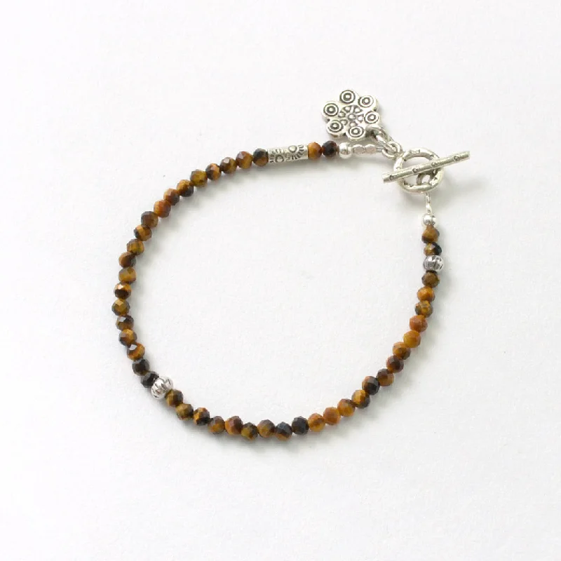 Gold Charm Bracelet-PHADUA / Tiger Eye Bead Bracelet