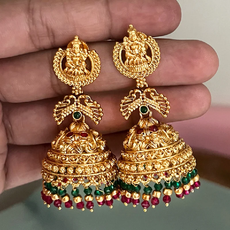 Silver Crystal Earrings-Silver Crystal Earrings-Diksha Collection Gold Plated Jhumki Earrings