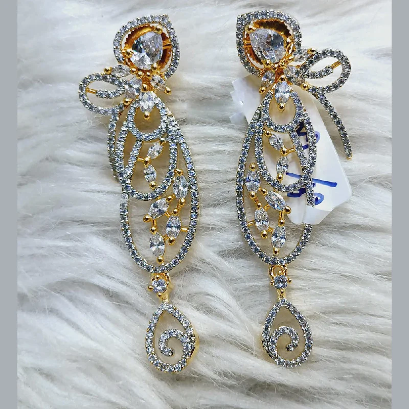 Funky Earrings-Funky Earrings-Jain Jewellers Gold Plated AD Dangler Earrings