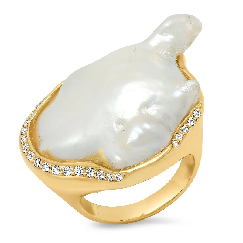 Antique Gold Ring-Pearl Ring