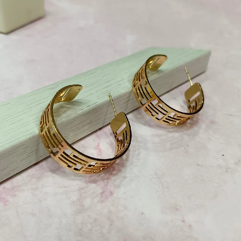 Abstract Shape Earrings-Abstract Shape Earrings-Infinity Jewels Gold Plated Hypoallergenic Nickel Free Hoop Earrings