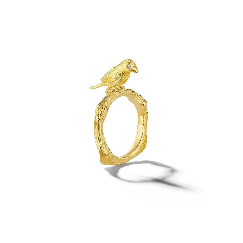 Elegant Diamond Ring-Wonderland Lovebird Twig Ring