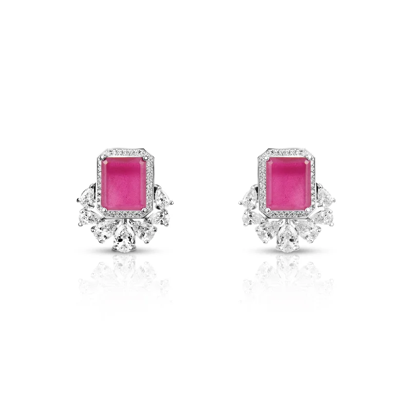 Swarovski Crystal Earrings-Swarovski Crystal Earrings-Nipura Imperial Crimson stud earrings